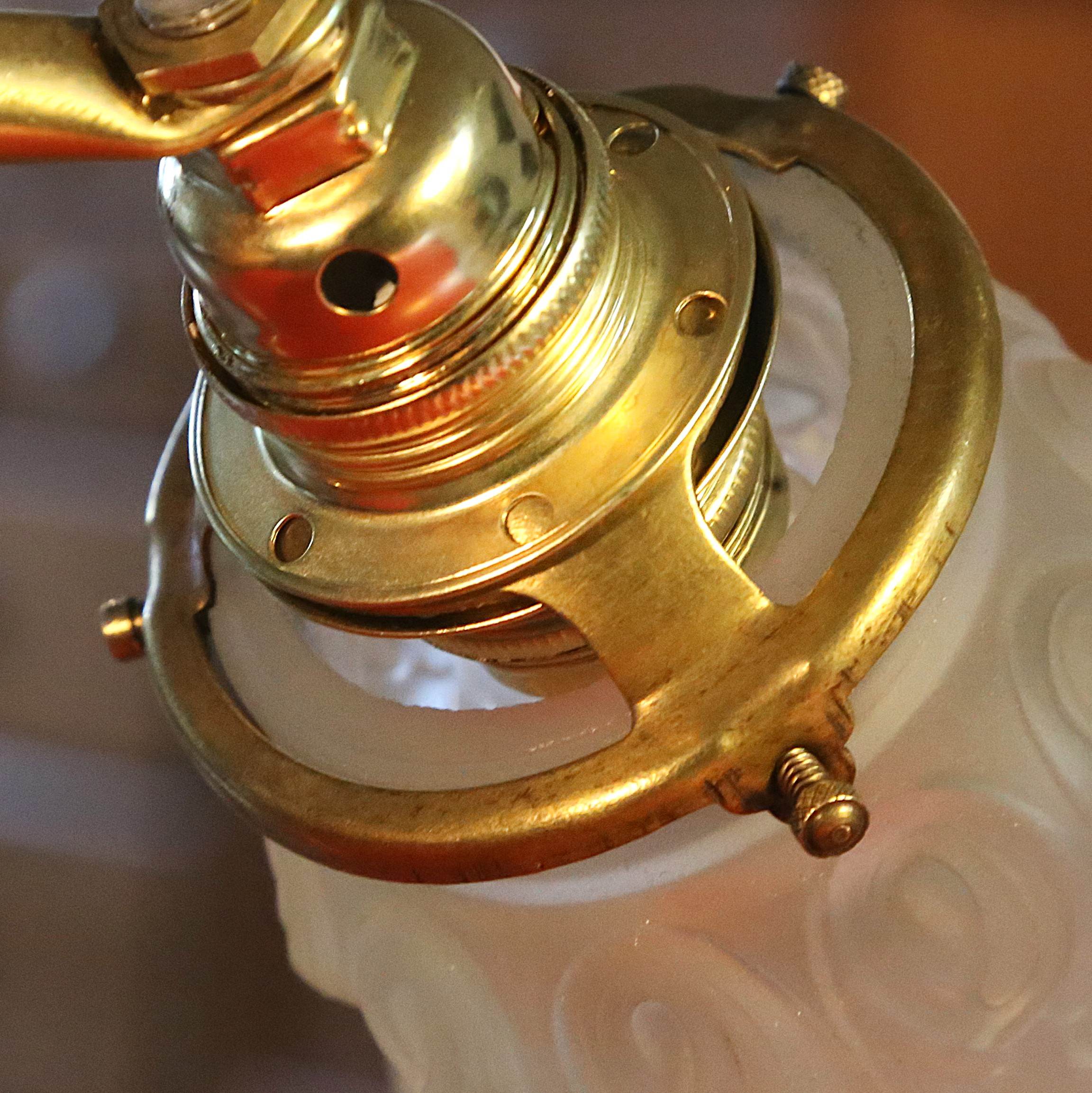 Lampe sur pied Art Déco laiton tulipe fleur – Image 10