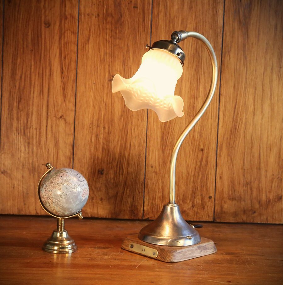 Lampe unique Art Déco laiton tulipe fleur – Image 10