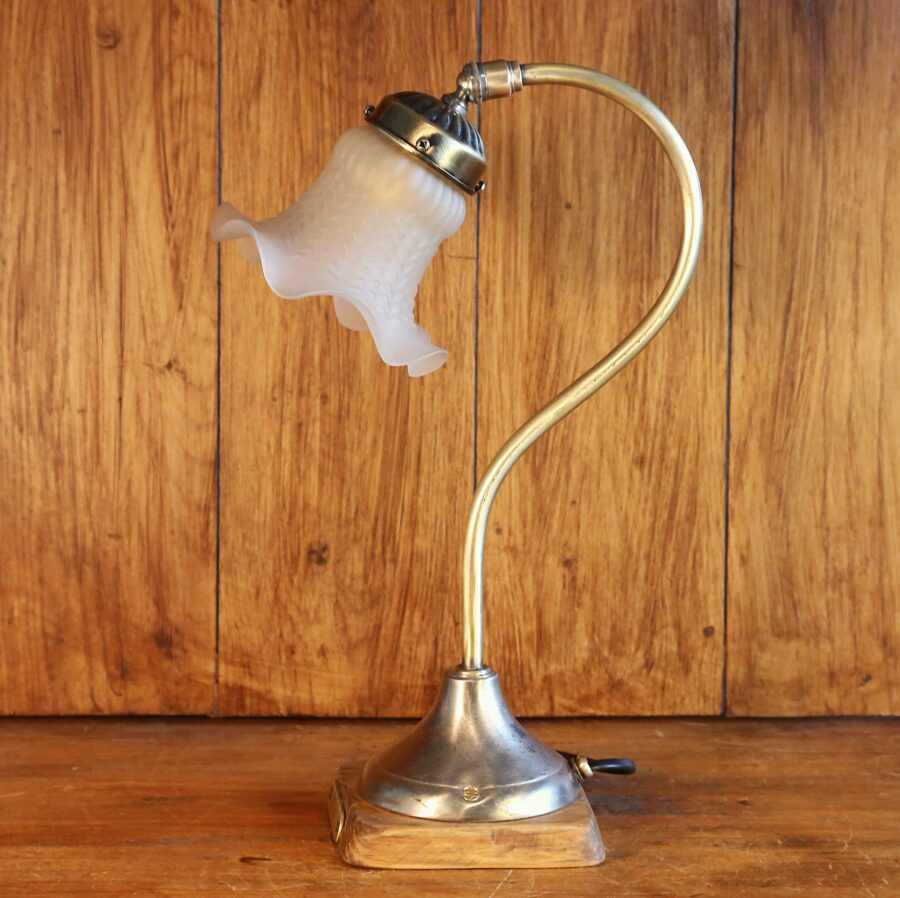 Lampe unique Art Déco laiton tulipe fleur – Image 7