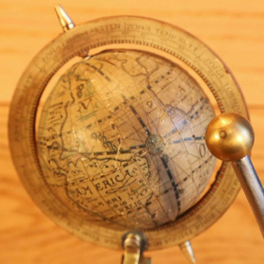 Lampe unique Art Nouveau globe terrestre – Image 3