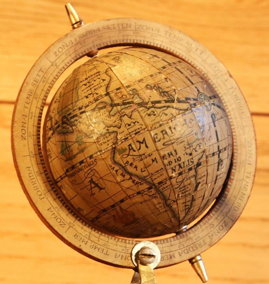 Lampe unique Art Nouveau globe terrestre – Image 8
