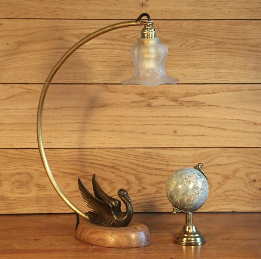 Création lampe Art Déco statue cygne