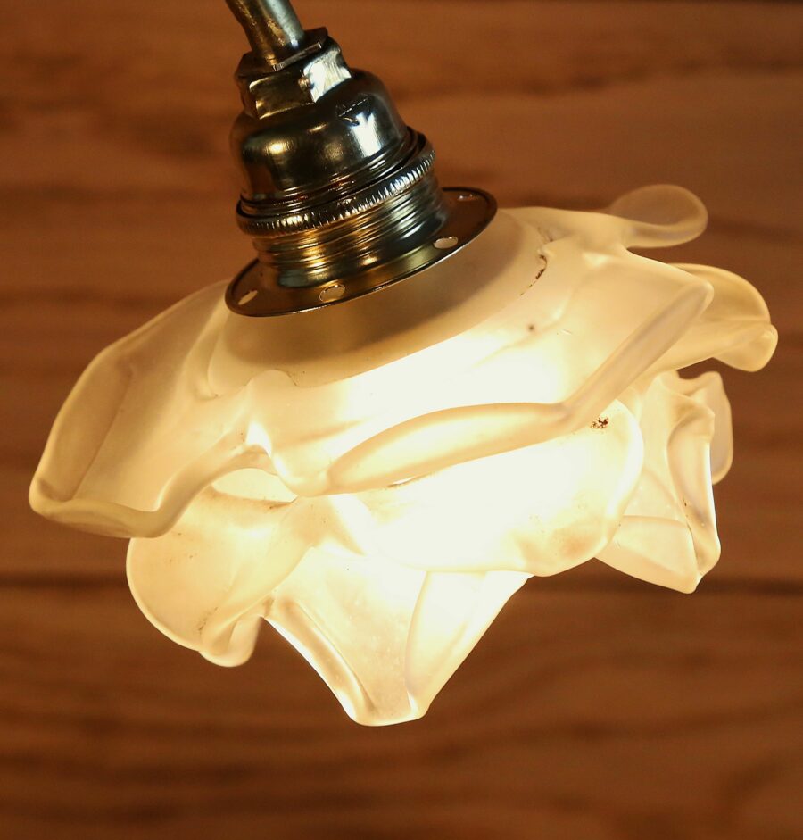Lampe unique Art Nouveau laiton fleur – Image 5