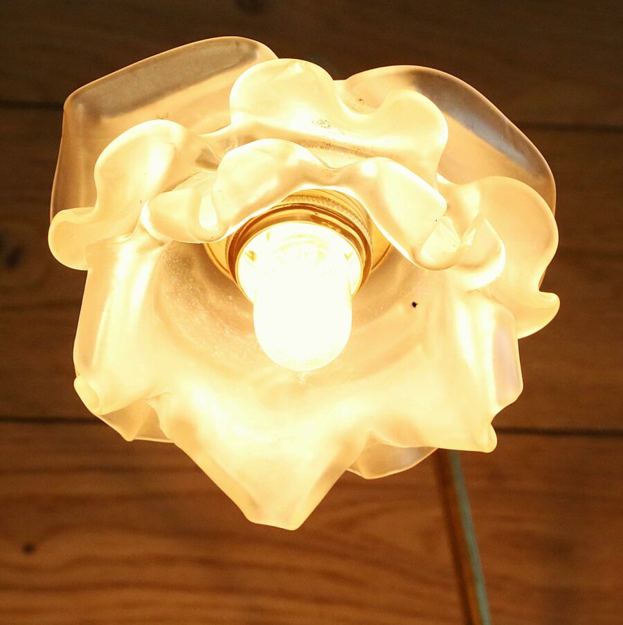 Lampe unique Art Nouveau laiton fleur – Image 8