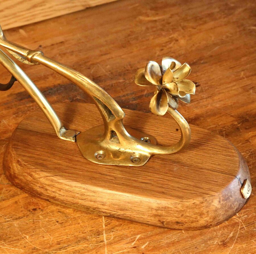 Lampe unique Art Nouveau laiton fleur – Image 9