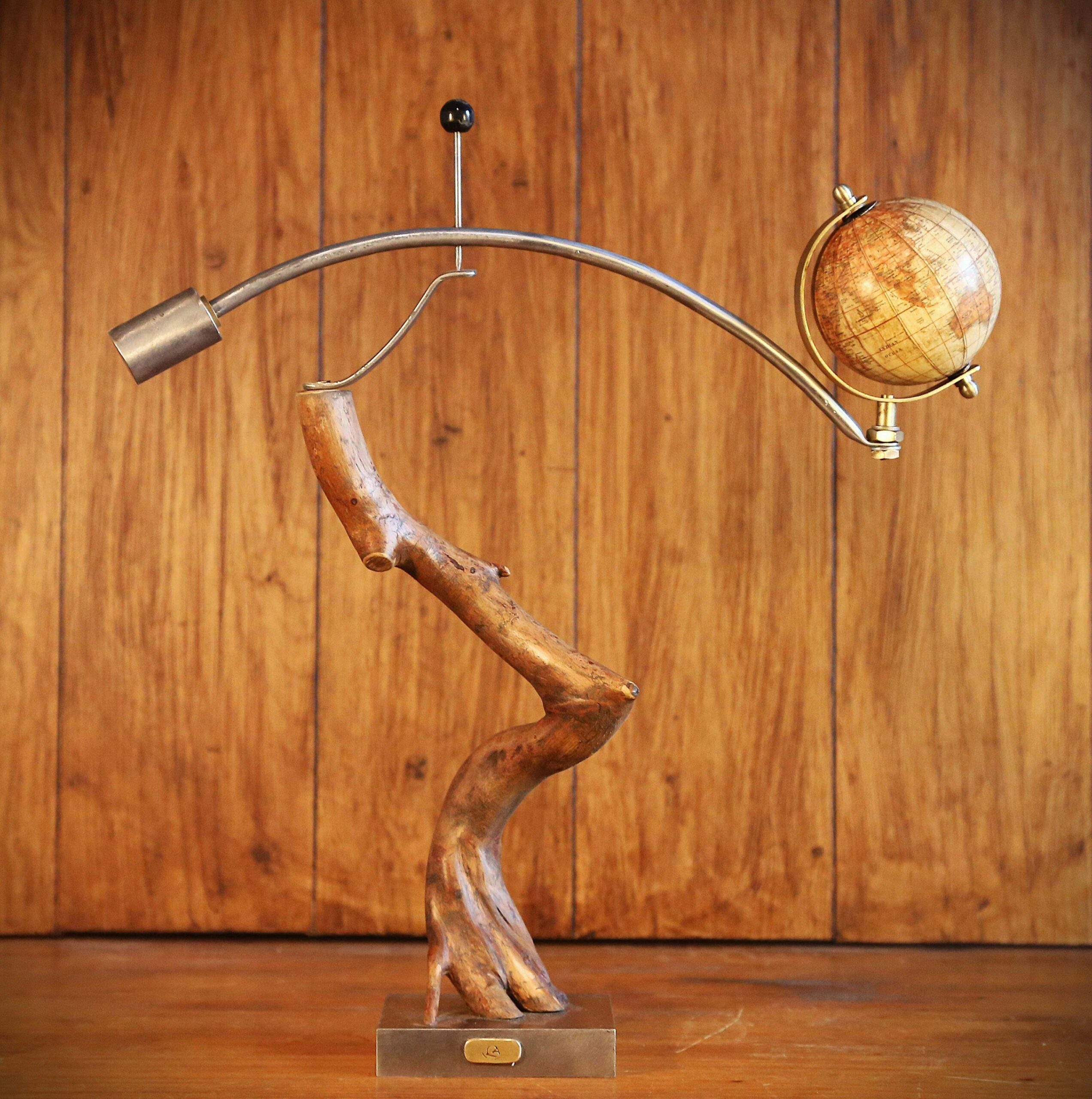 Sculpture mobile décoratif bois et métal